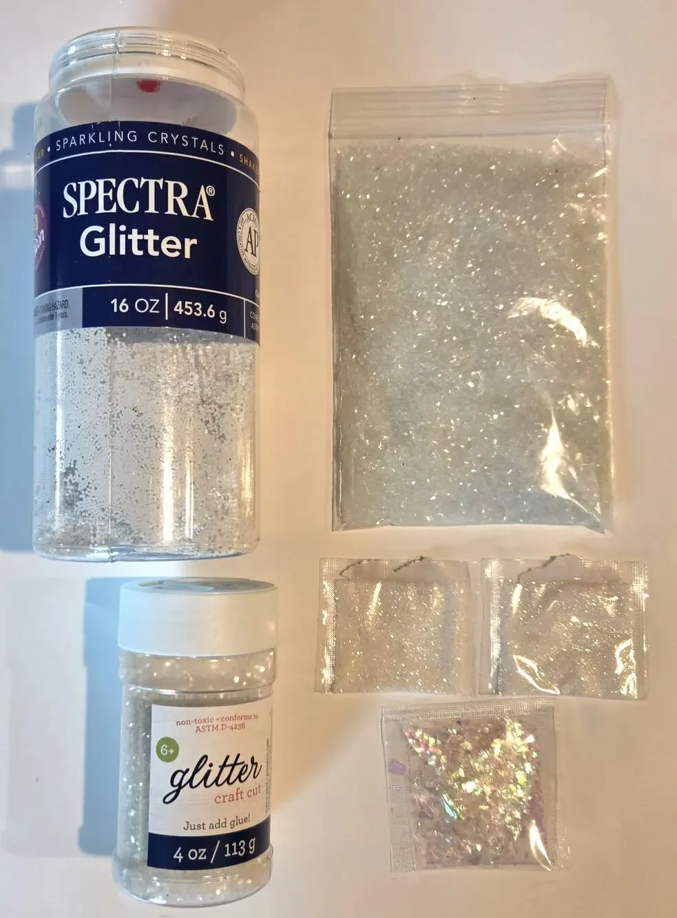 Glitter Lot White Clear Diamond Sparkle Craft Art DIY Resin Cheer Scrapbooking